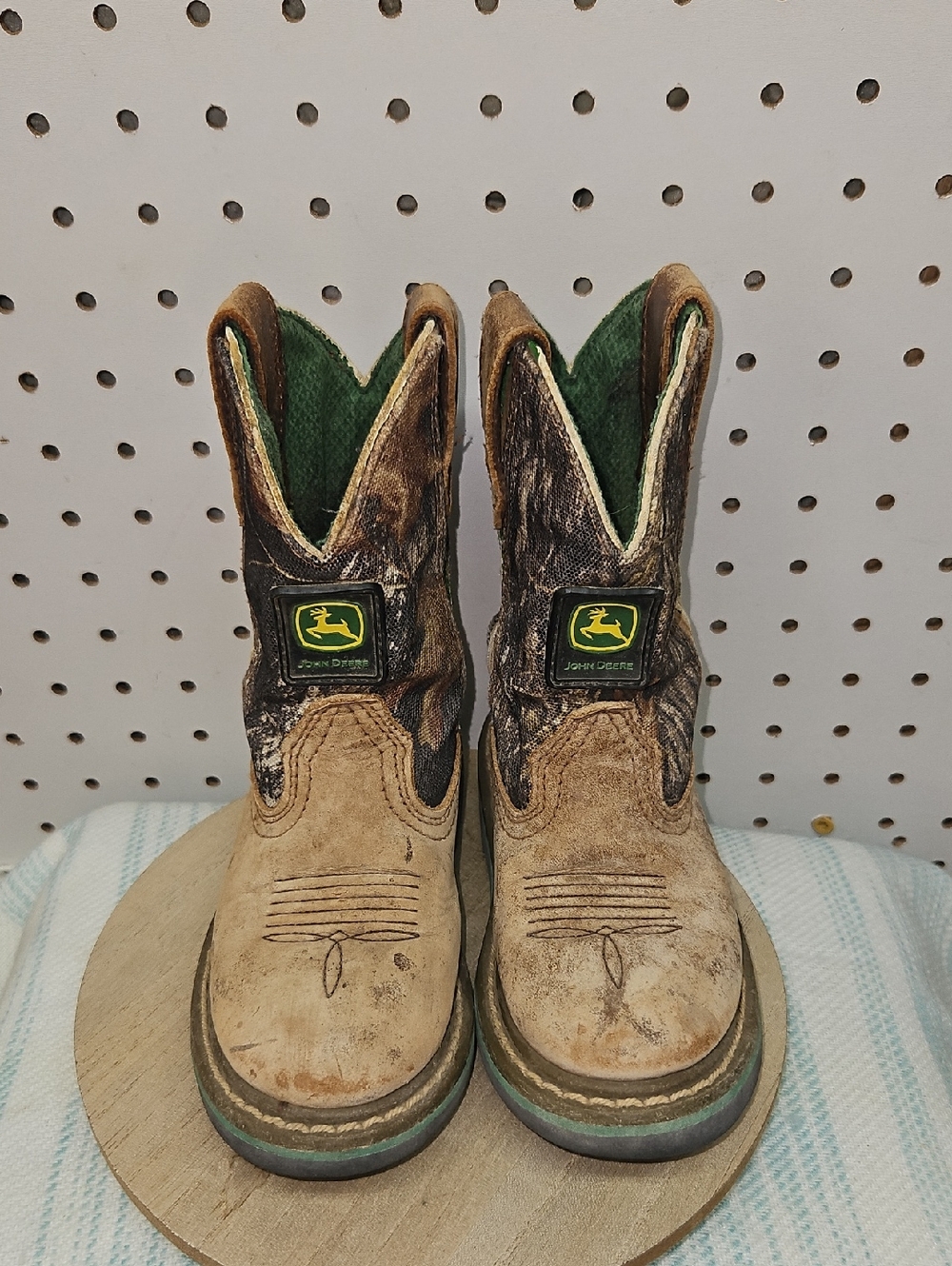 John Deere Dan Post Boots 10M Brown Leather Just Like Dad’s Mini Me Cowboy

John